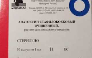 Стафилококковый анатоксин вакцина/прививка против стафилококковой инфекции